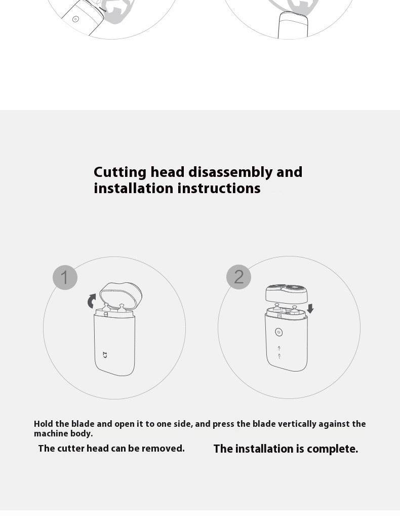 Electric Shaver S100 Rotating Double Cutter Head Men - Mubimart