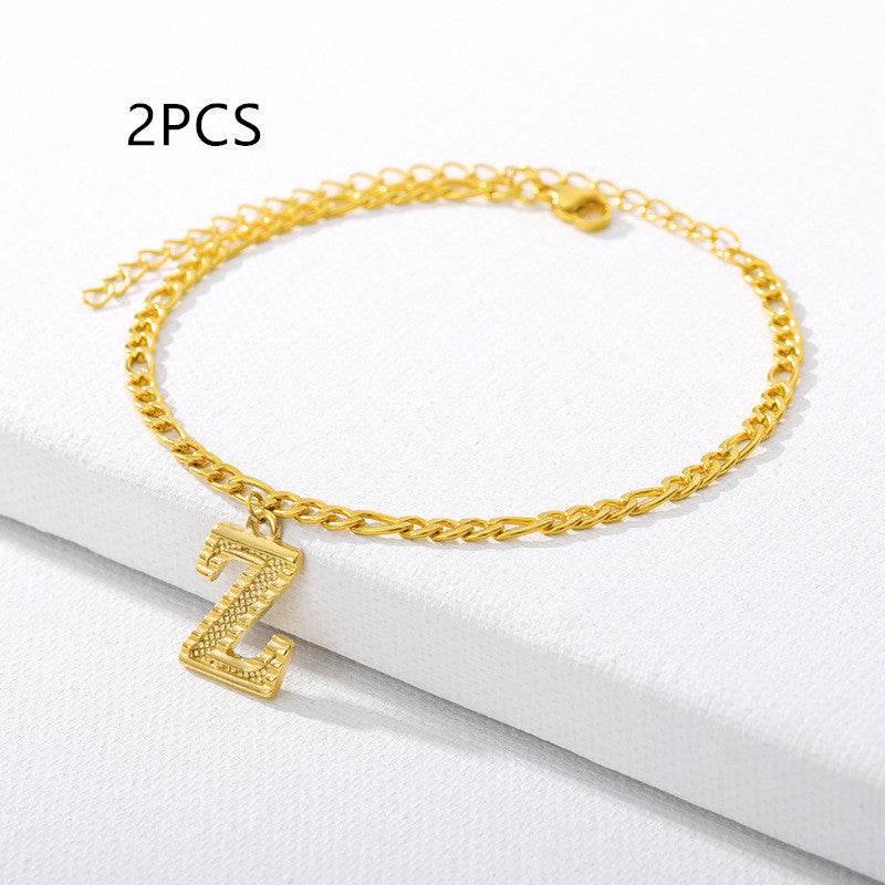 26 English alphabet anklets - Mubimart