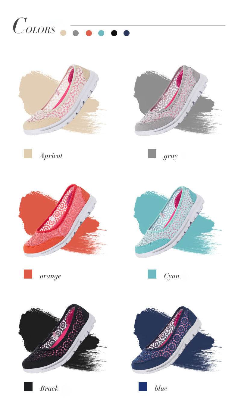 Plus size breathable beanie lace flats for women - Mubimart