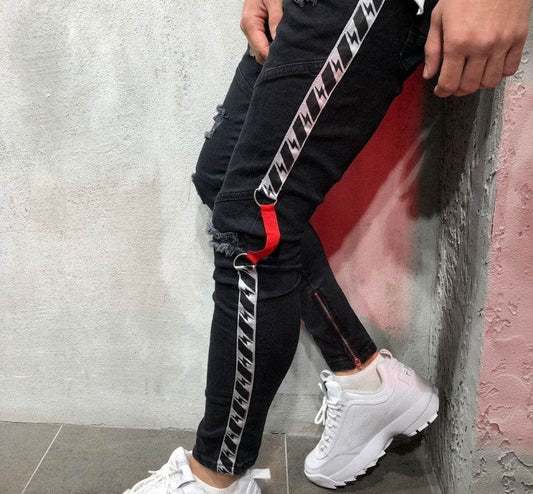 Shredded feet jeans - Mubimart