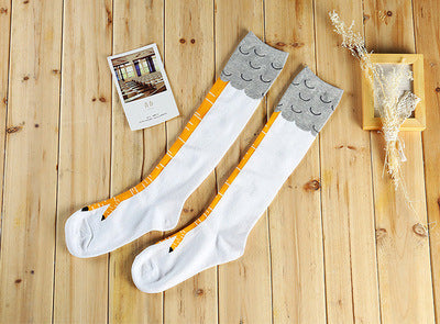 Spring And Autumn Knee Socks Funny Chicken Socks - Mubimart -  