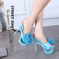 Slip-on stiletto heel pumps