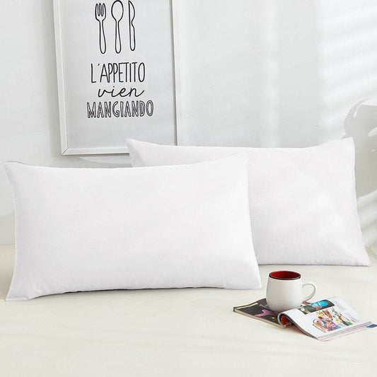 Pure Color Cotton Pillowcases A Pair Of Hotel Hotel Cotton 48X74CM - Mubimart