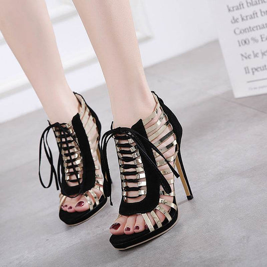 Metallic stiletto sandals - Mubimart