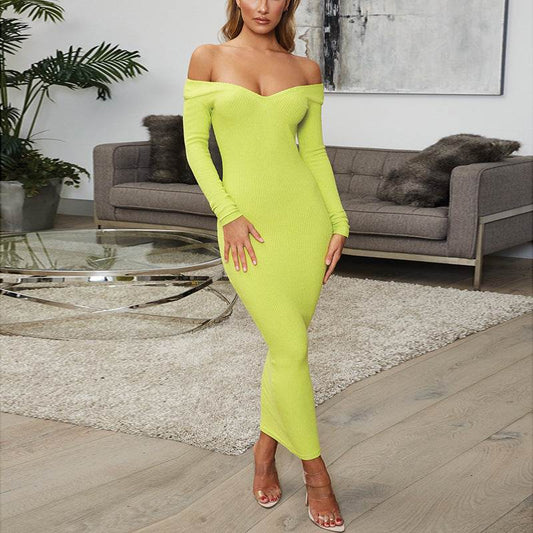 Cotton ribbed maxi dress - Mubimart