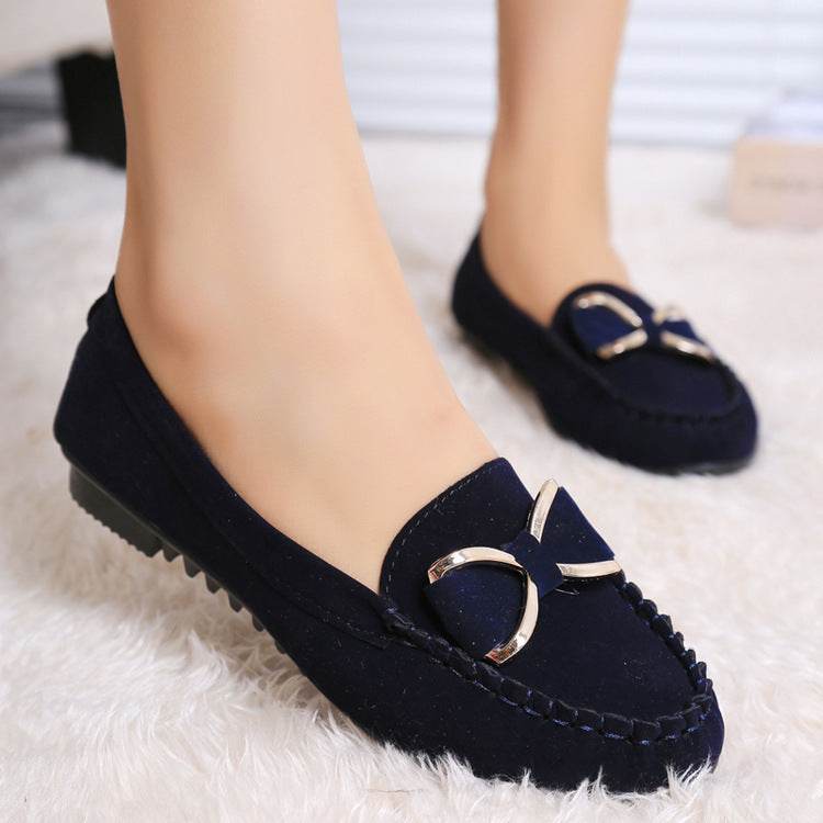 Fashion Bowknot Flats Shoes Women Casual Solid Loafers Cozy Shoes - Mubimart