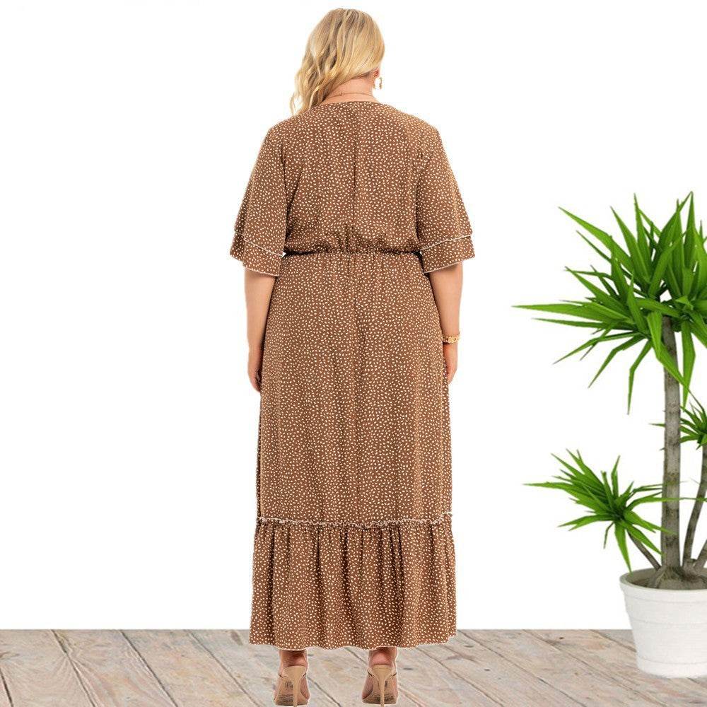 Bohemian Plus Size Women's Fashion Polka Dot Dress Women - Mubimart
