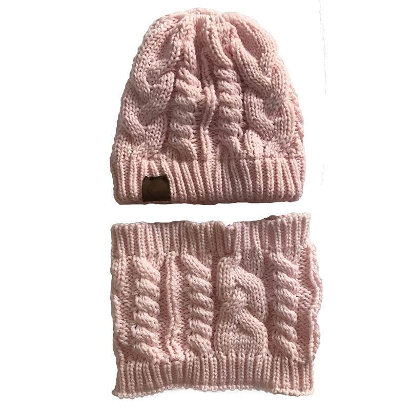 Autumn Winter Women's Hat Caps Knitted Warm ring Scarf Windproof Balaclava Multi Functional CC ponytail Hats Scarf Set For Women - Mubimart