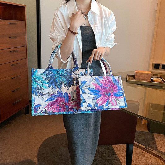 Textured Oil Painting Crossbody Bag For Women - Mubimart