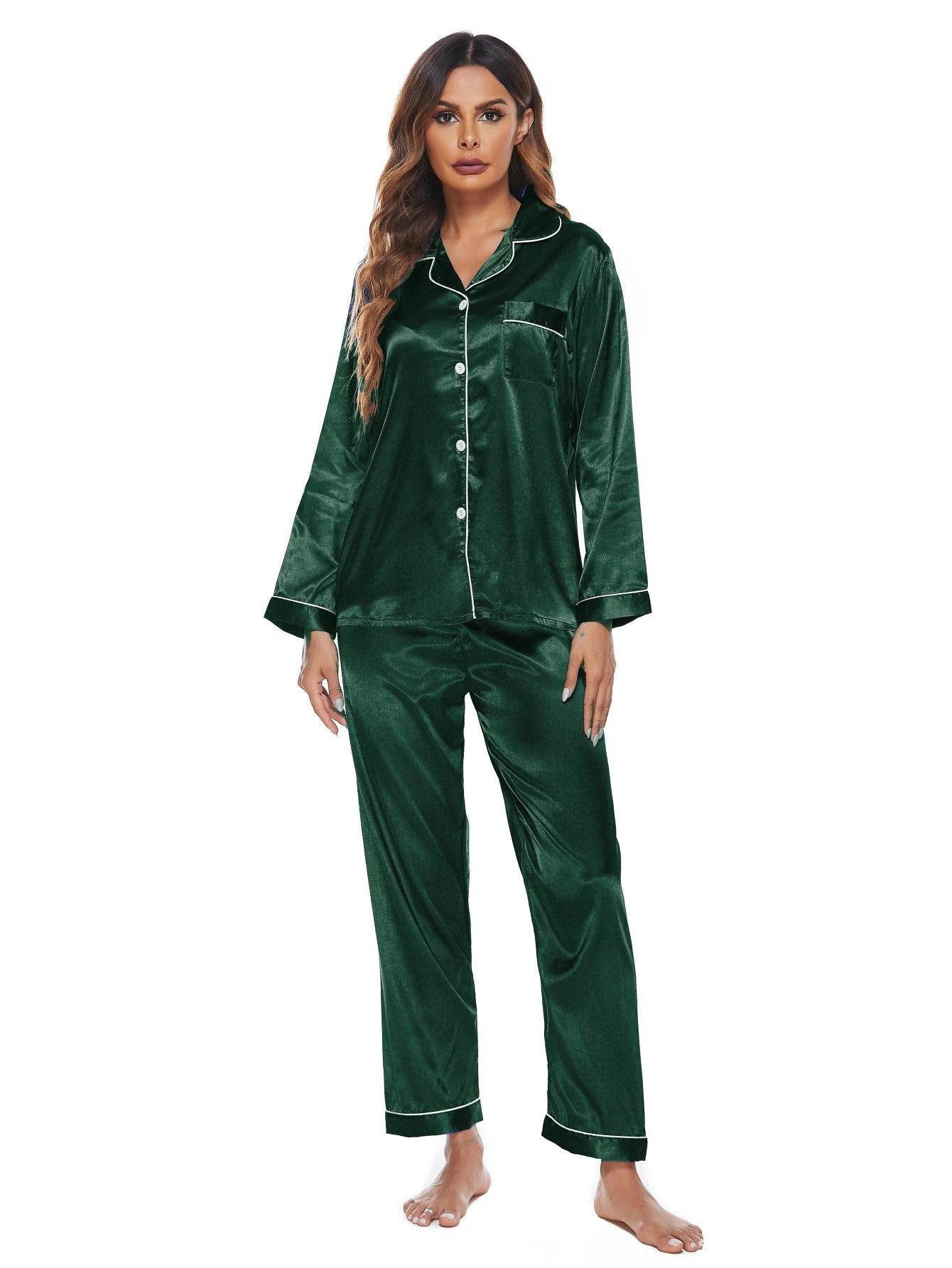 Pajamas Women's Long Sleeve Sleepwear Soft Button Loungewear Pjs Set Nightwear - Mubimart