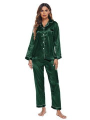 Pajamas Women's Long Sleeve Sleepwear Soft Button Loungewear Pjs Set Nightwear - Mubimart -  