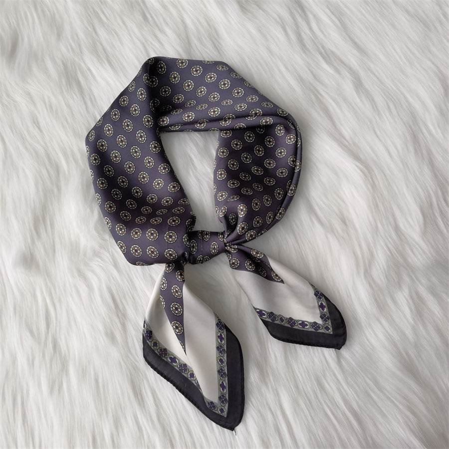 Square Imitated Silk Scarves Geometric Pattern - Mubimart