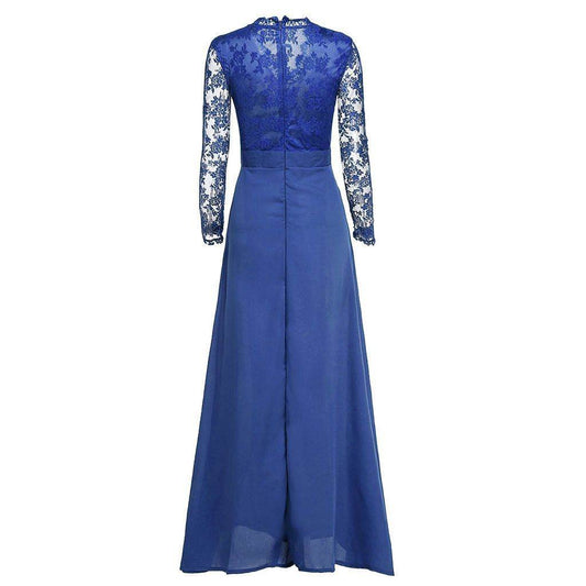 Women V-neck Sexy Lace Elegant Wedding Party Dresses - Mubimart
