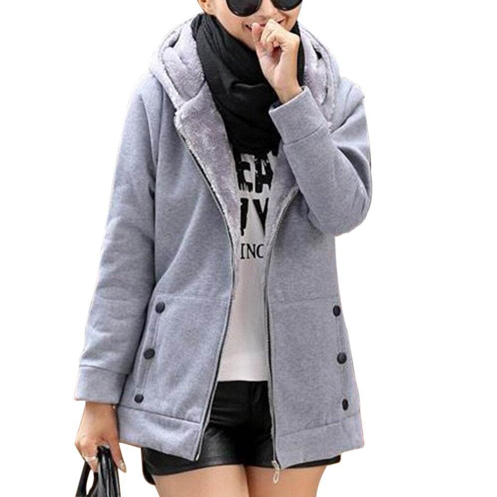 Mid-length plus size sweater coat - Mubimart