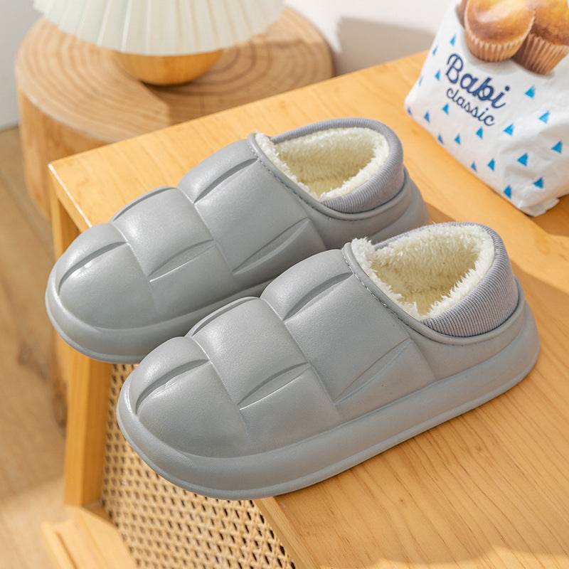 EVA House Shoes Indoor Fuzzy Fluffy Slippers Winter Plush Shoes - Mubimart