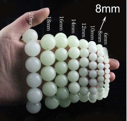 Glowing Night Pearl Beads Bracelet Hot Gold Night Pearl Fluorite Jewelry Natural Six-Word Mantra Night Gemstone Bracelet - Mubimart