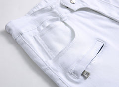 Witte slim denim shorts voor heren