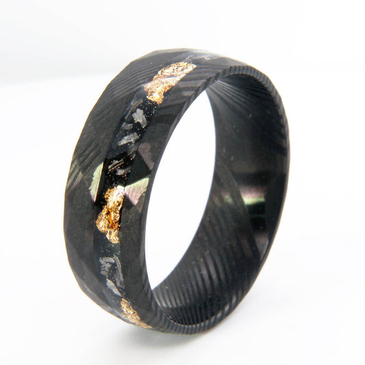 8mm Damascus Steel Ring For Men - Mubimart