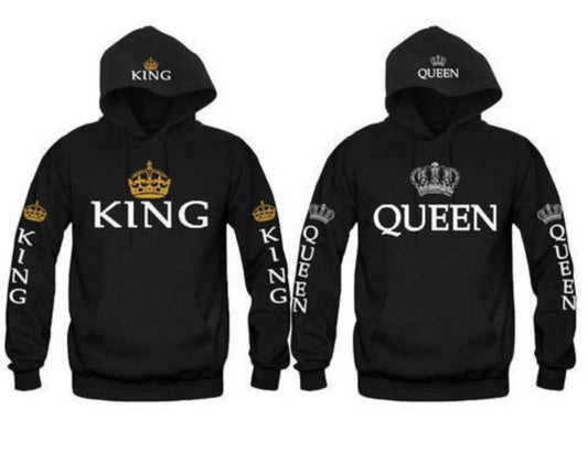 Blue King & Queen Hoodies - Mubimart