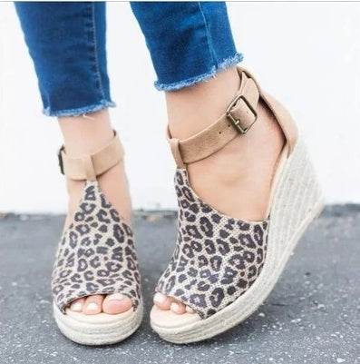 Straw wedge sandals - Mubimart