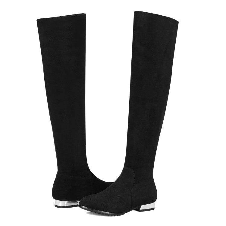 Suede Over The Knee Boots Women's Elastic Boots - Mubimart