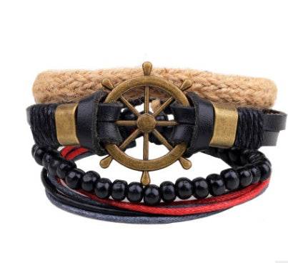 Fashion Beaded Leather Bracelets And Bracelets - Mubimart