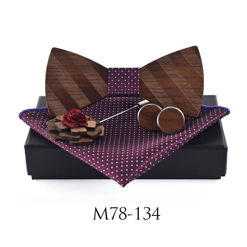 Wooden bow tie bow - Mubimart