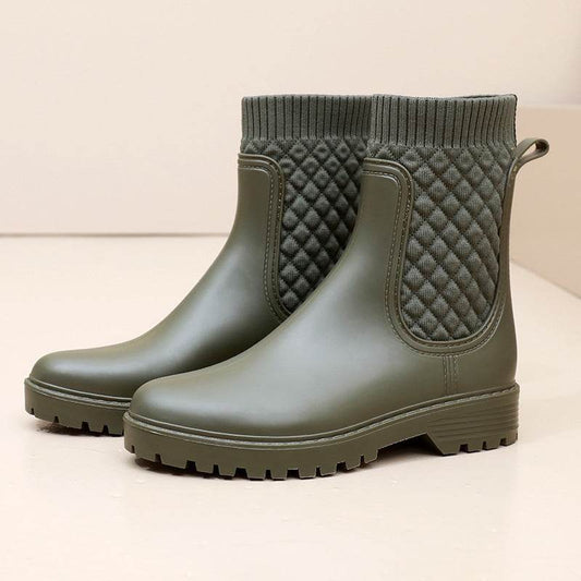 Women's Rain Waterproof Rain Anti-slip Rain Boots - Mubimart
