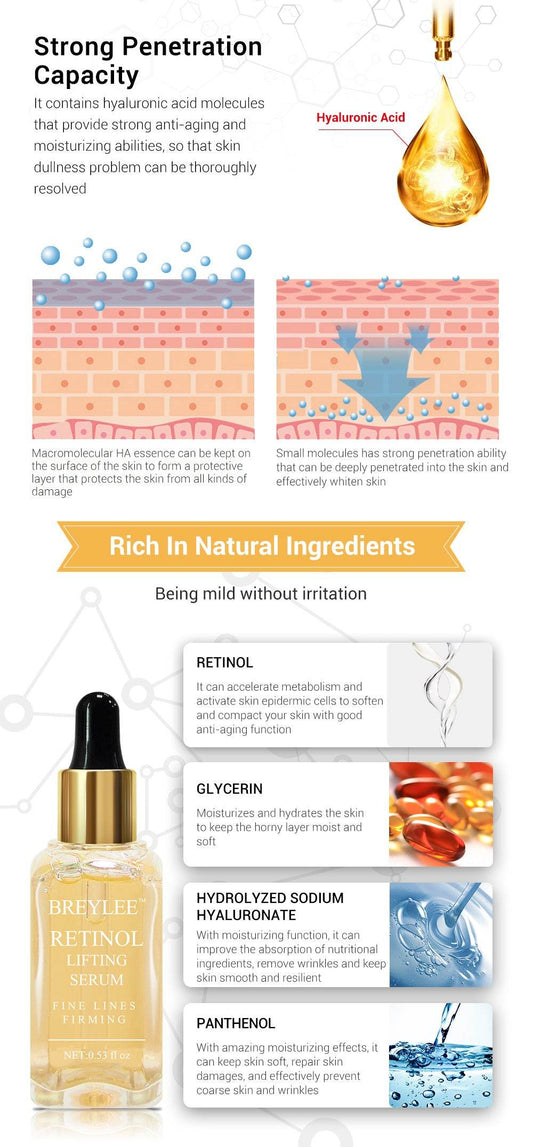 Retinol Lifting Firming Face Collagen Essence Serum - Mubimart