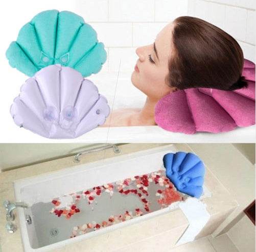 Household inflatable bath pillow with suction cup bath pillow - Mubimart