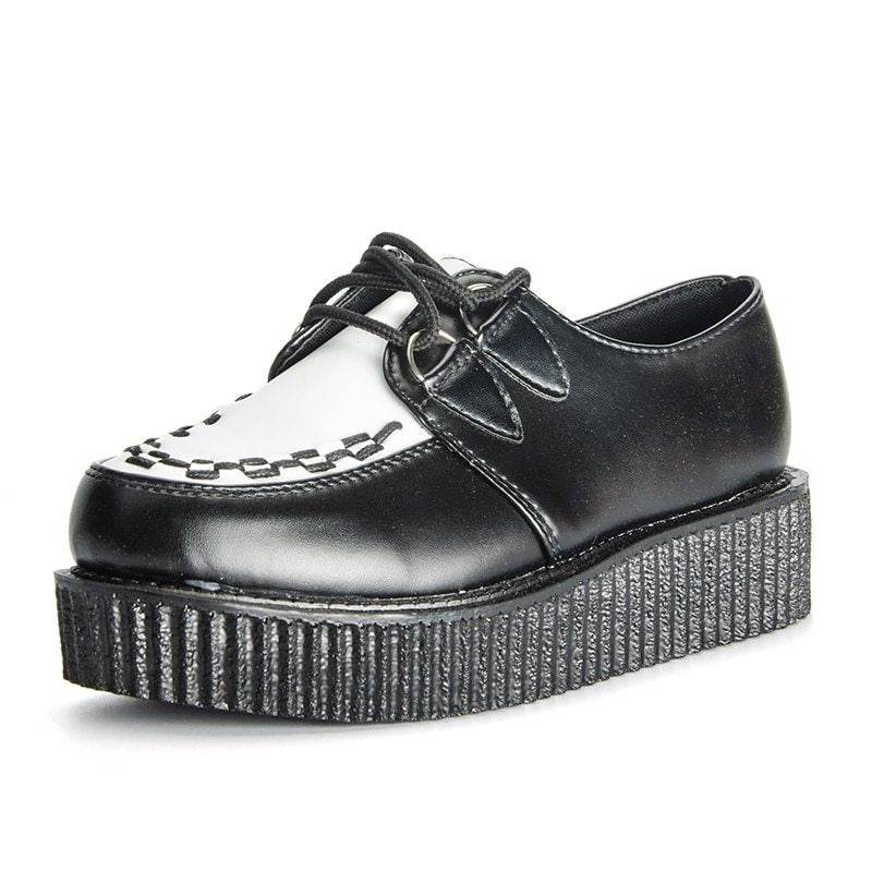 Fujin Brand Star Leather autumn Creepers loafers plus size 35-41 women Shoes ladies platform shoes Women Flats Female - Mubimart