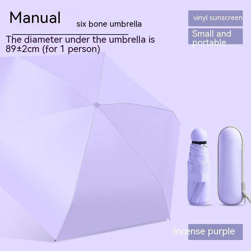 Mini Five-fold Umbrella Capsules Sun Umbrella Sun Protection UV Protection - Mubimart