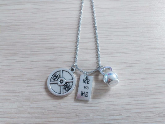 Dumbbell barbell couple couple pendant necklace