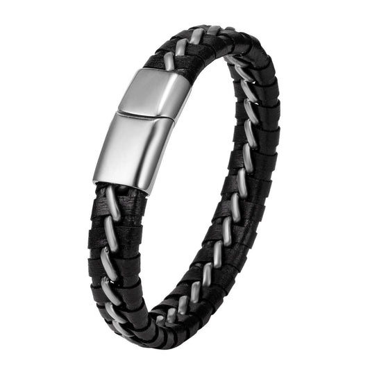 Woven leather bracelets for men - Mubimart
