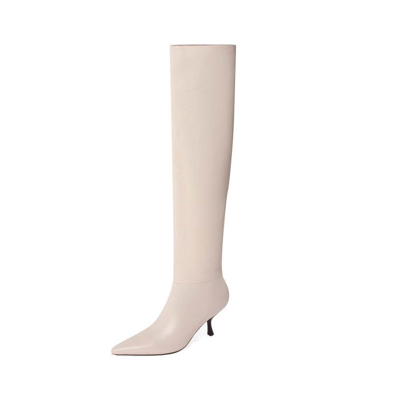 Over the knee pointed toe stiletto boots - Mubimart