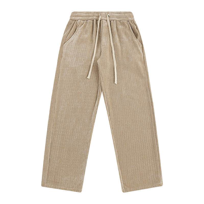 Corduroy Draped Knit Sweatpants For Men - Mubimart