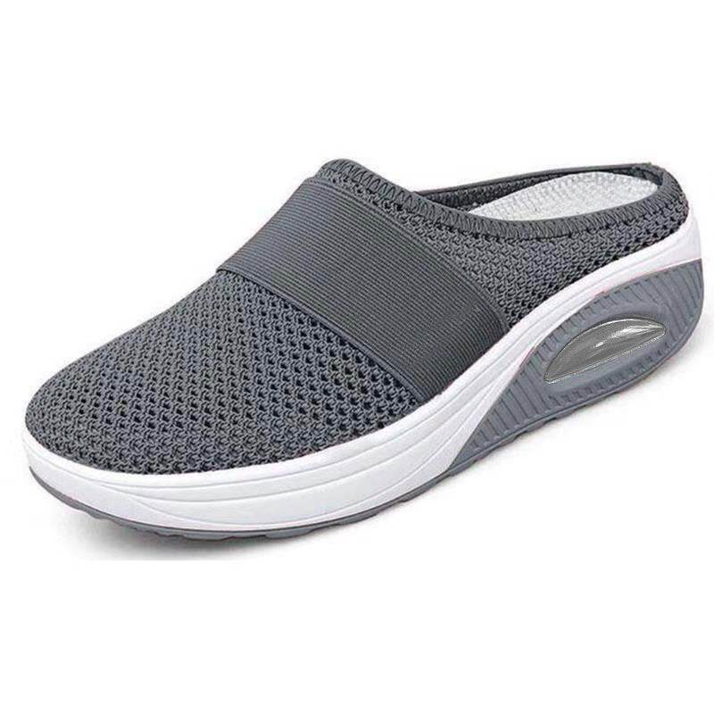 New Women's Slipper Head Large Size Thick Sole Sandals Platform Breathable Mesh Flat Shoes Women Flip Flops - Mubimart