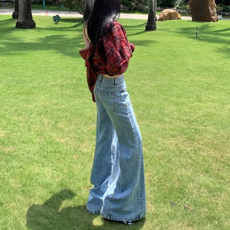 American Design High Waist Bootcut Jeans - Mubimart