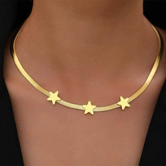 Stainless Steel Necklaces Gothic Blade Snake Chains Stars Choker Statement Light Luxury Temperament Necklace For Women Jewelry - Mubimart