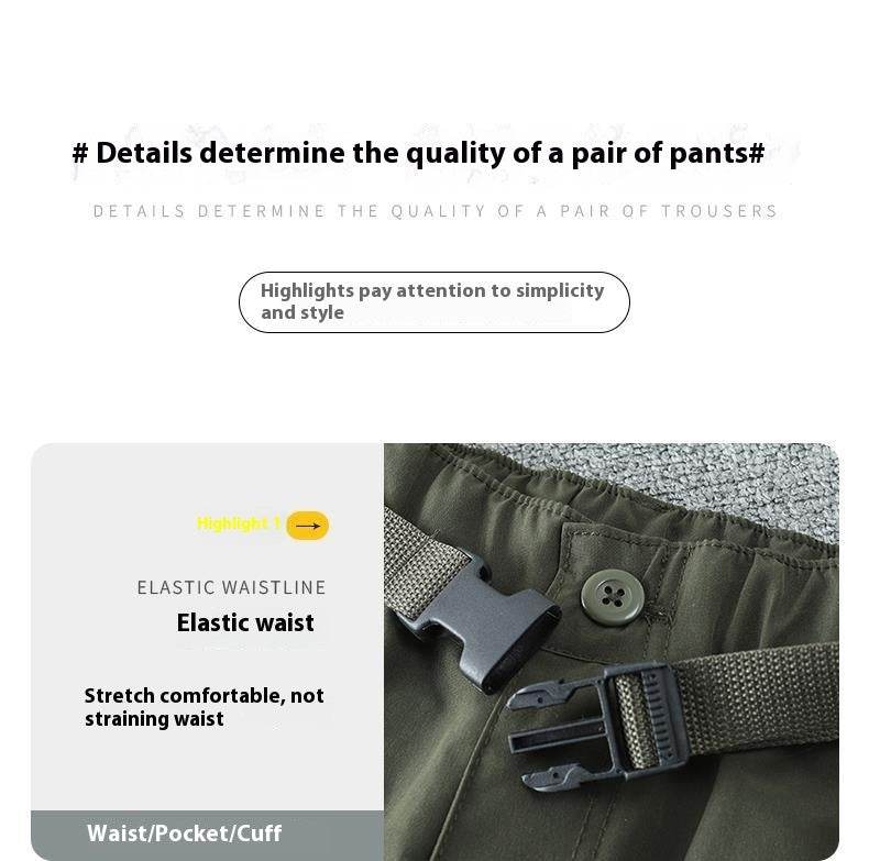 Thin Overalls Men's Casual Loose Ultrathin Khaki Straight - Mubimart