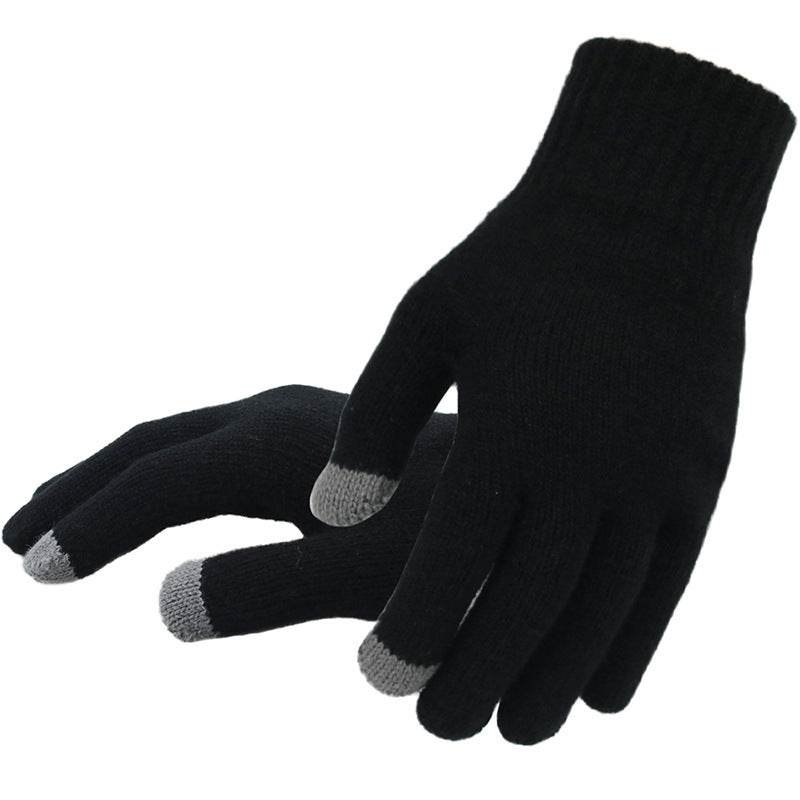 Warm knitted gloves for men in winter - Mubimart