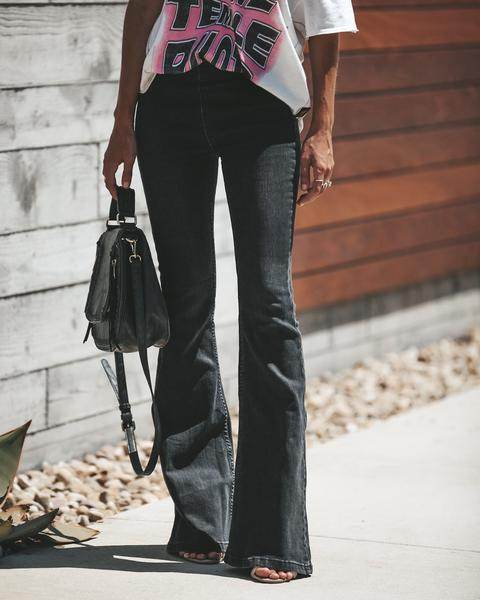 Wide-leg flared jeans - Mubimart