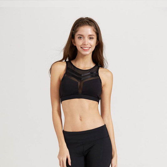 Shockproof splicing sports bra - Mubimart