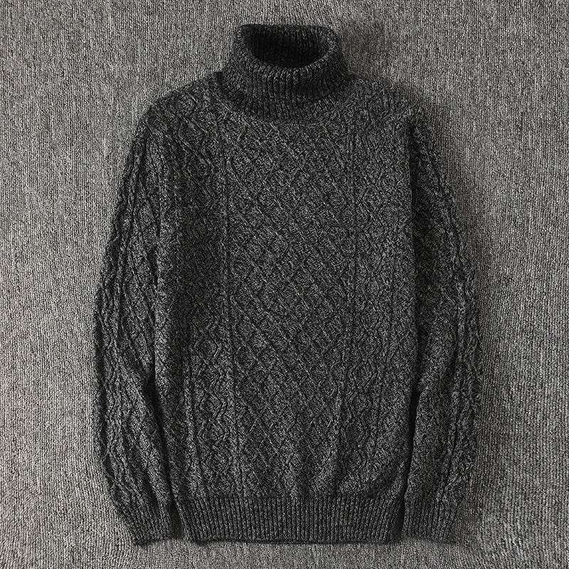 Middle-aged And Young Plus Size Turtleneck Plus Fleece Sweater - Mubimart