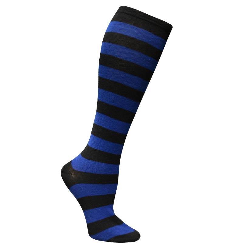 Japanese Women's Mid Tube Socks Pinstripe Knee Socks - Mubimart