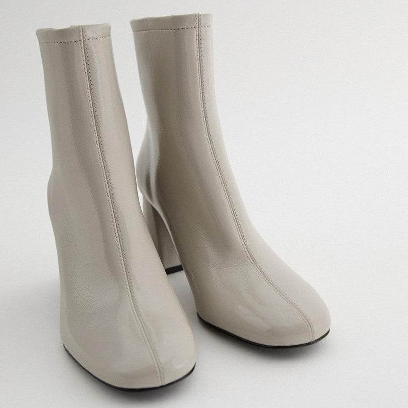 Thick heel square toe barefoot boots - Mubimart