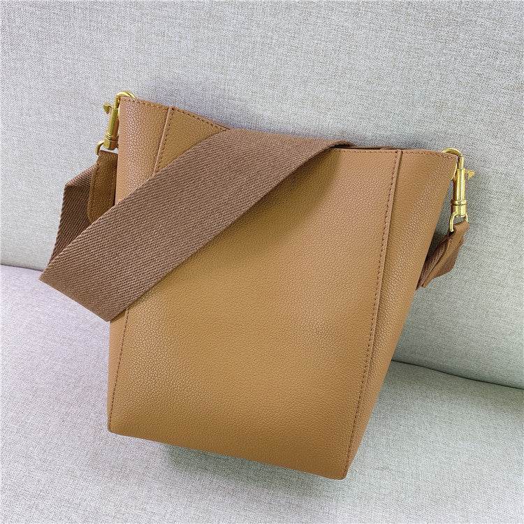 Bucket Bag Single Shoulder Crossbody Leather Women - Mubimart