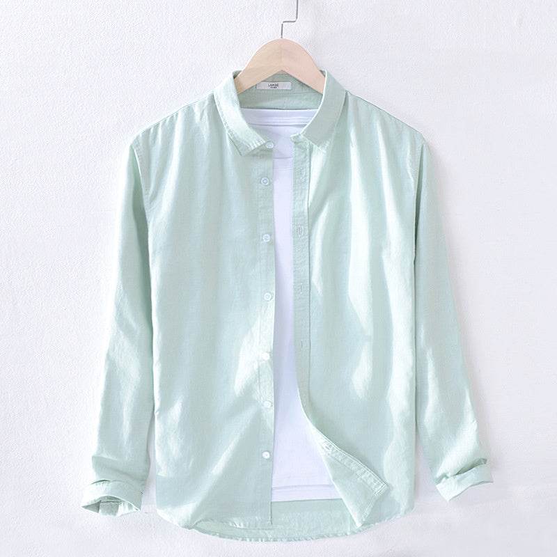 Long sleeve linen shirt - Mubimart