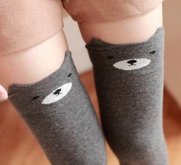 Japanese cartoon panda stereo ear over the knee socks cotton female socks high socks female socks Japanese spring and autumn socks - Mubimart