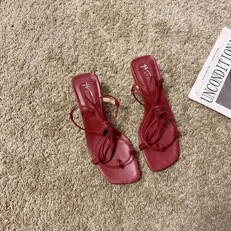 Block heel strappy sandals - Mubimart